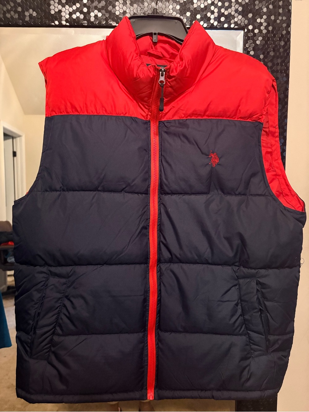 U.S. Polo Assn. Red & Navy Puffer Vest
